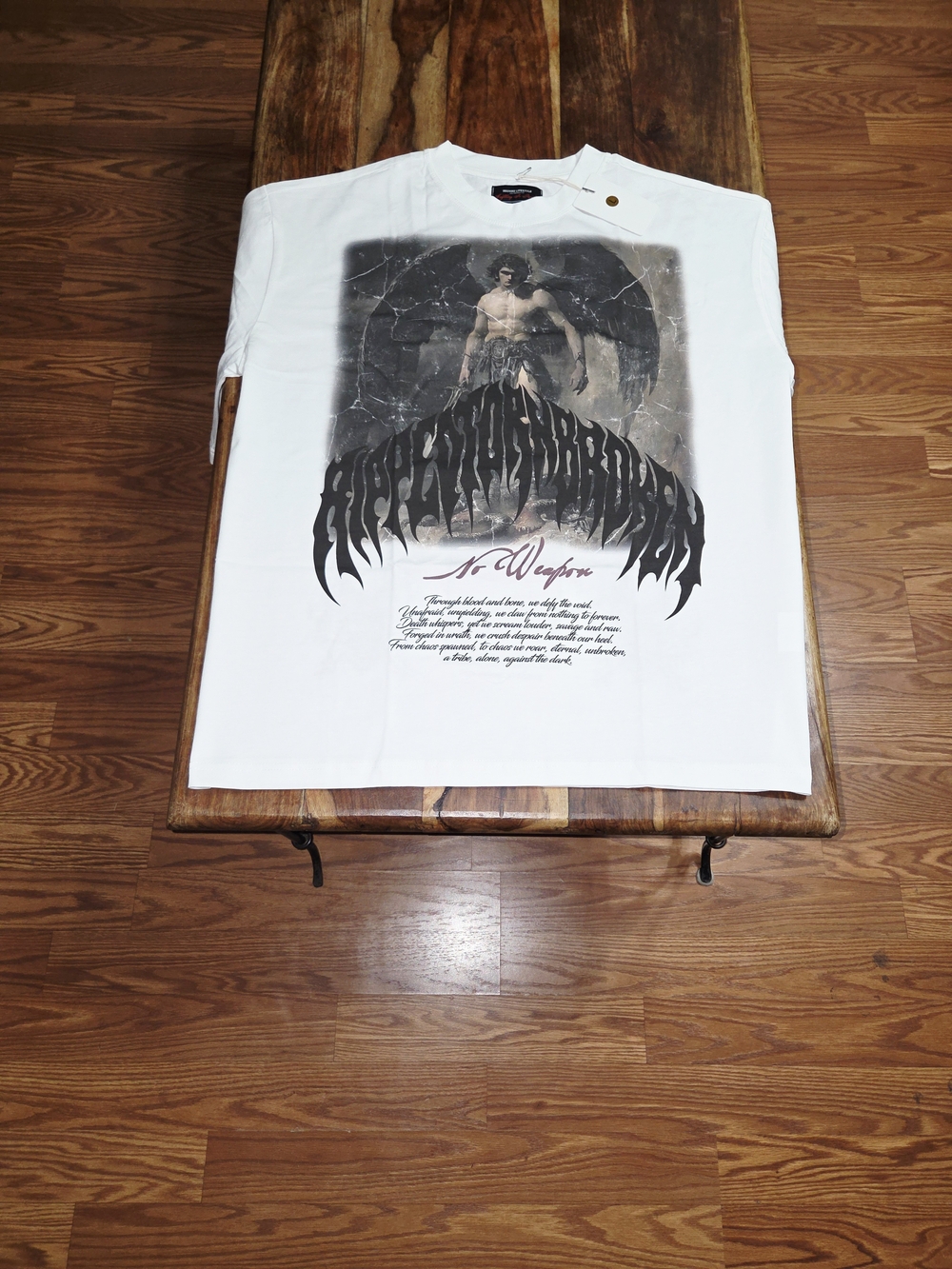 Deshire "No Weapons" Men's White Graphic Tee